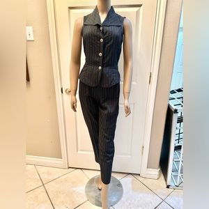 GSL Black with white stripes pantsuit size small